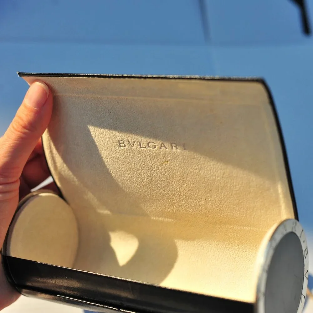 BVLGARI Sunglasses Gently Used Brown Tortoise Plastic Frame Round Gem Hingis